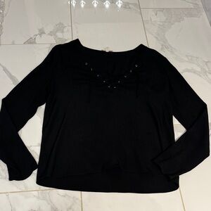 Wilfred Free Lace Collar Black Women's Top